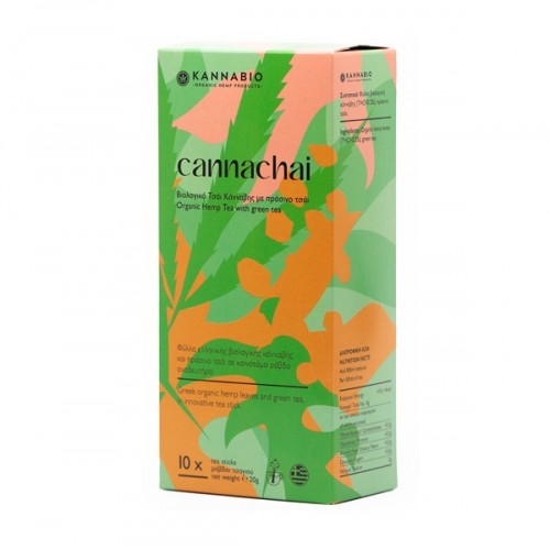 KANNABIO CANNACHAI ORGANIC HEMP TEA WITH GREEN TEA 10τμχ