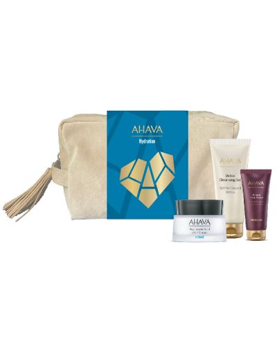 AHAVA PROMO HYDRATION HYALURONIC ACID 24/7 CREAM 50ml & DETOX CLEANSING GEL 100ml & MINERAL HAND CREAM 40ml