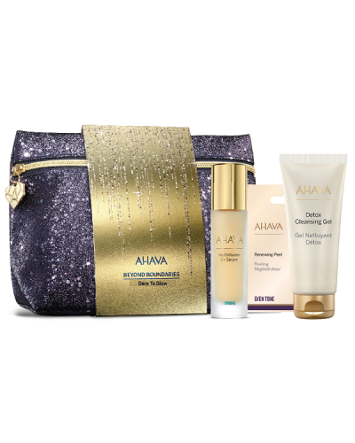 AHAVA PROMO DARE TO GLOW MULTIVITAMIN C+ SERUM 30ml & DETOX CLEANSING GEL 100ml & FACIAL RENEWING PEEL 8ml