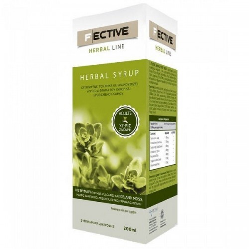 F ECTIVE HERBAL SYRUP ADULTS SUGAR FREE 150ml