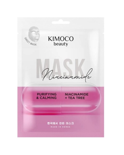 KIMOCO BEAUTY PURIFYING & CALMING FACE SHEET MASK WITH NIACINAMIDE & TEA TREE 23ml