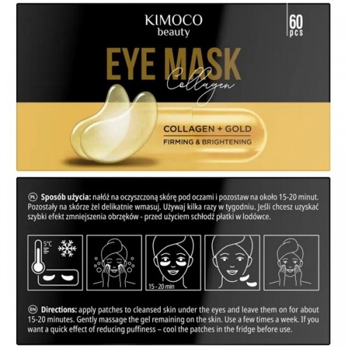 KIMOCO BEAUTY EYE MASK COLLAGEN & GOLD HYDROGEL EYE PATCHES 60τμχ