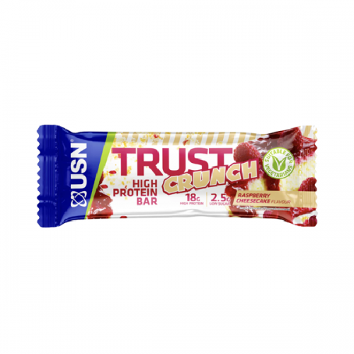 USN TRUST CRUNCH PROTEIN BAR 60g RASPBERRY CHEESECAKE 