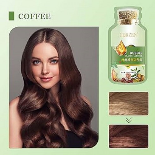 NATURAL PRODUCTS BUBBLE HAIR DYE COFFEE BROWN ΦΥΤΙΚΗ ΒΑΦΗ ΚΑΦΕ 10 ΦΑΚΕΛΑΚΙΑ x 20ml 