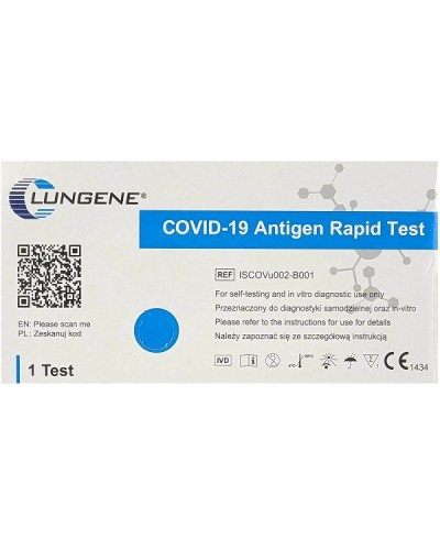 LUNGENE COVID-19 RAPID TEST ΔΙΑΓΝΩΣΤΙΚΟ ΤΕΣΤ ΤΑΧΕΙΑΣ ΑΝΙΧΝΕΥΣΗΣ ΑΝΤΙΓΟΝΩΝ ΜΕ ΔΕΙΓΜΑ ΣΑΛΙΟΥ & ΡΙΝΙΚΟ 1 TEST