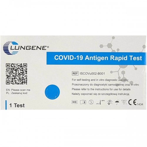 LUNGENE COVID-19 RAPID TEST ΔΙΑΓΝΩΣΤΙΚΟ ΤΕΣΤ ΤΑΧΕΙΑΣ ΑΝΙΧΝΕΥΣΗΣ ΑΝΤΙΓΟΝΩΝ ΜΕ ΔΕΙΓΜΑ ΣΑΛΙΟΥ & ΡΙΝΙΚΟ 1 TEST