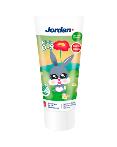 JORDAN KIDS TOOTHPASTE ΠΑΙΔΙΚΗ ΟΔΟΝΤΟΚΡΕΜΑ 500ppm (0-5 ΕΤΩΝ) 50ml