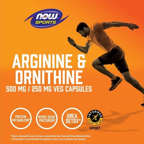 NOW SPORTS ARGININE 500mg & ORNITHINE 250mg 100caps