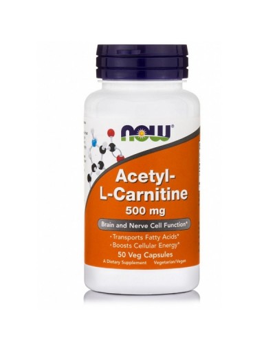 NOW ACETYL L-CARNITINE 500mg 50Veg caps