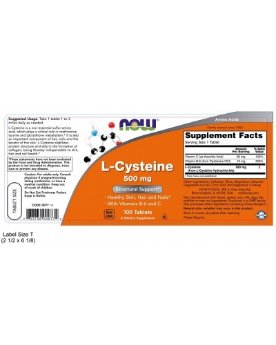 NOW L-CYSTEINE 500mg 100tabs