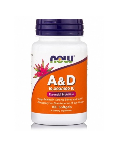 NOW VITAMIN A 10,000IU & D 400IU 100softgels