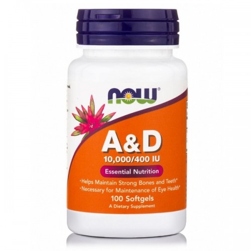 NOW VITAMIN A 10,000IU & D 400IU 100softgels