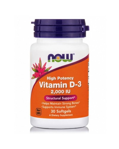 NOW VITAMIN D-3 HIGH POTENCY 2 000IU 30softgels