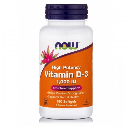 NOW VITAMIN D-3 HIGH POTENCY 1.000IU 180softgels