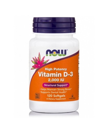 NOW VITAMIN D-3 HIGH POTENCY 2 000IU 120softgels