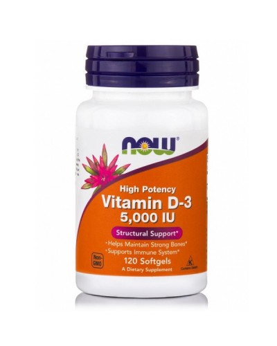 NOW VITAMIN D-3 HIGH POTENCY 5 000IU 120softgels