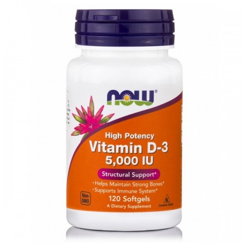 NOW VITAMIN D-3 HIGH POTENCY 5.000IU 120softgels