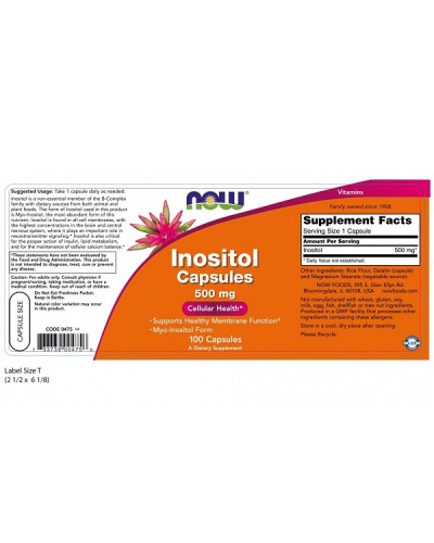 NOW INOSITOL 500mg 100caps