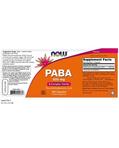 NOW PABA 500mg 100caps