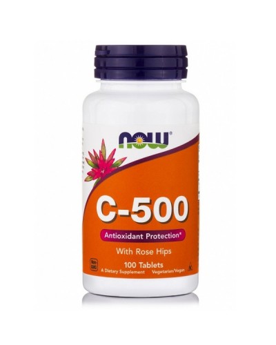 NOW VITAMIN C-500 WITH ROSE HIPS 100tabs