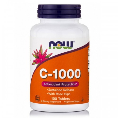 NOW VITAMIN C-1000 WITH ROSE HIPS SUSTAINED RELEASE 100tabs