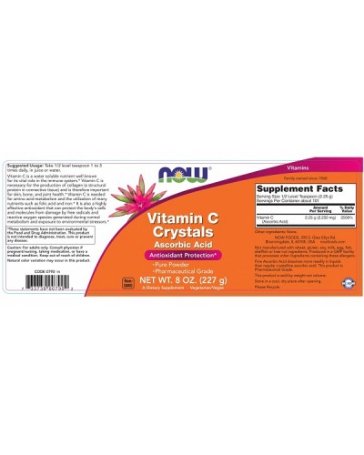 NOW VITAMIN C CRYSTALS POWDER 227g