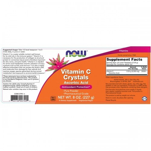 NOW VITAMIN C CRYSTALS POWDER 227g