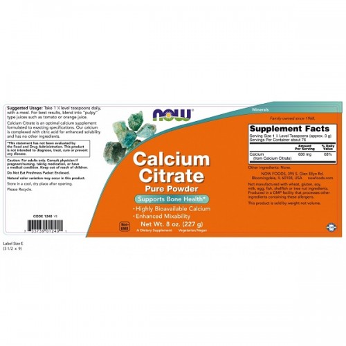 NOW CALCIUM CITRATE PURE POWDER 227g