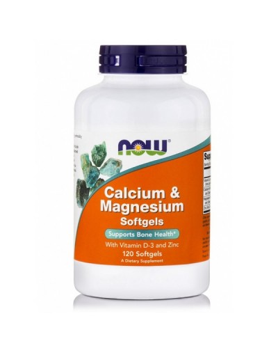 NOW CALCIUM & MAGNESIUM SOFTGELS WITH VITAMIN D-3 & ZINC 120softgels