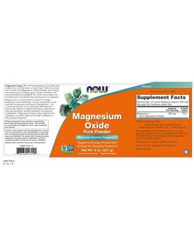 NOW MAGNESIUM OXIDE POWDER 227g