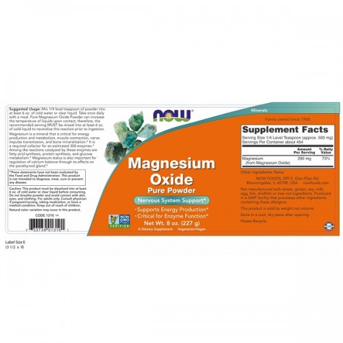 NOW MAGNESIUM OXIDE POWDER 227g