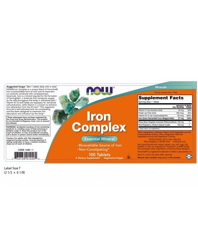 NOW IRON COMPLEX 100tabs