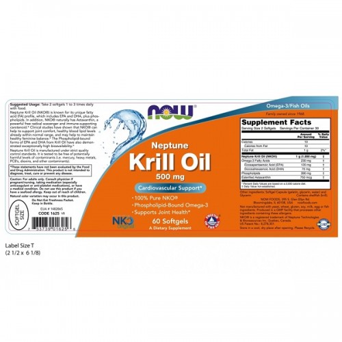 NOW NEPTUNE KRILL OIL 500mg 60softgels