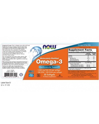 NOW OMEGA-3 1000mg 30softgels