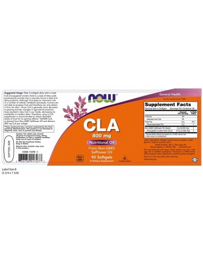 NOW CLA (CONJUGATED LINOLEIC ACID) 800mg 90softgels