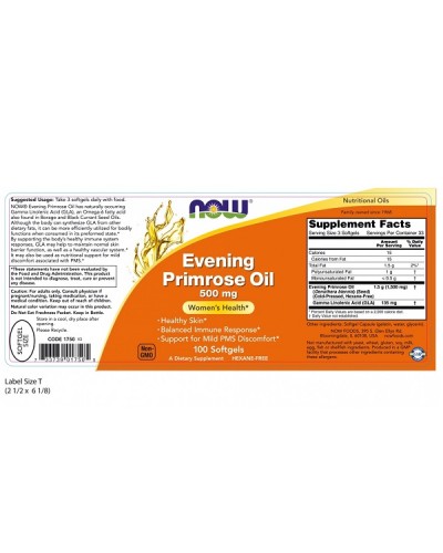 NOW EVENING PRIMROSE OIL 500mg 100softgels