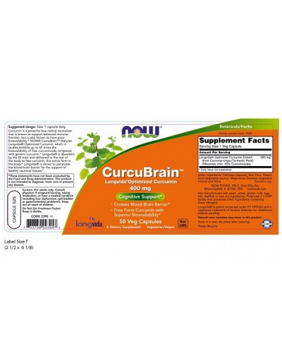 NOW CURCUBRAIN 400mg 50Veg caps