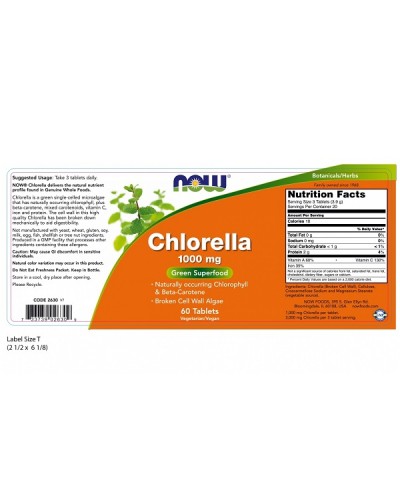 NOW CHLORELLA 1000mg 60tabs