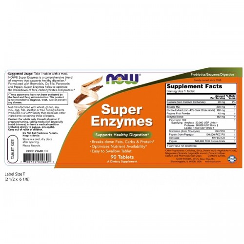 NOW SUPER ENZYMES 90tabs