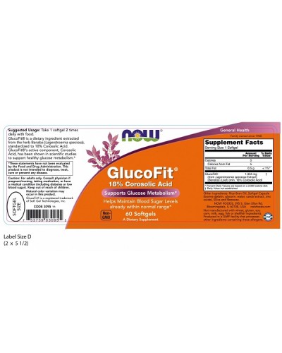 NOW GLUCOFIT 60softgels