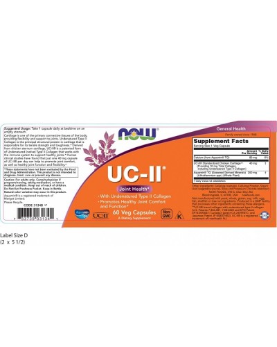 NOW UC-II (TYPE II COLLAGEN) 60Veg caps