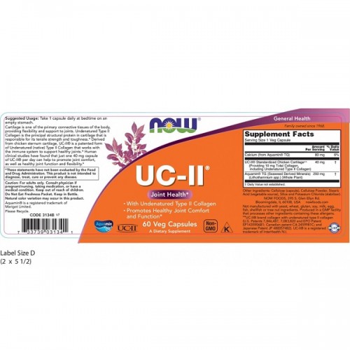 NOW UC-II (TYPE II COLLAGEN) 60Veg.caps