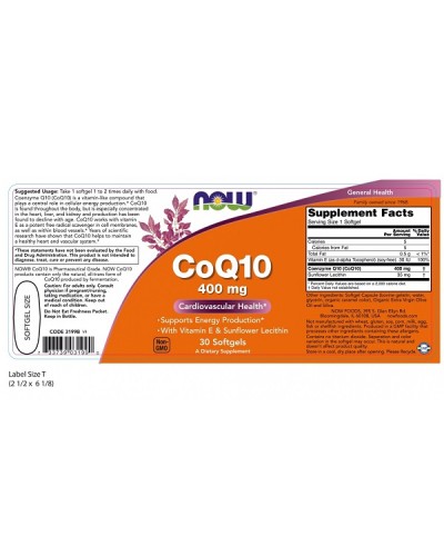 NOW COQ10 400mg 30softgels