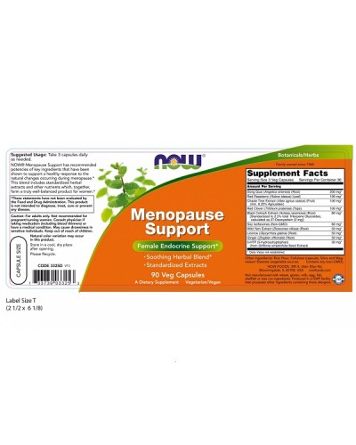 NOW MENOPAUSE SUPPORT 90Veg caps