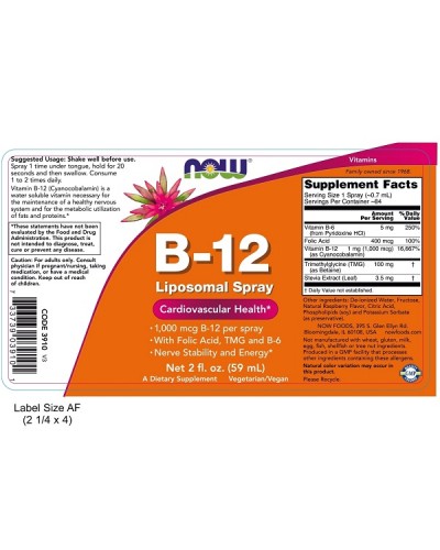 NOW VITAMIN B-12 LIPOSOMAL SPRAY 59ml