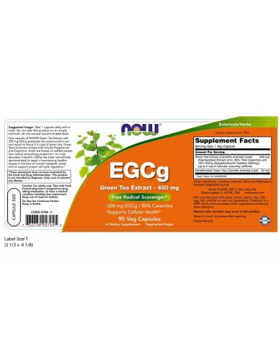 NOW EGCG GREEN TEA EXTRACT 400mg 90Veg caps