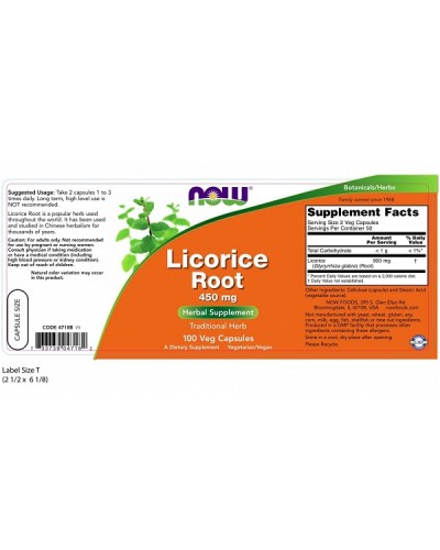 NOW LICORICE ROOT 450mg 100Veg caps