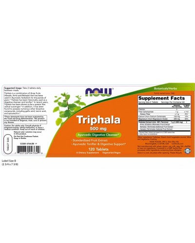 NOW TRIPHALA 500mg 120tabs