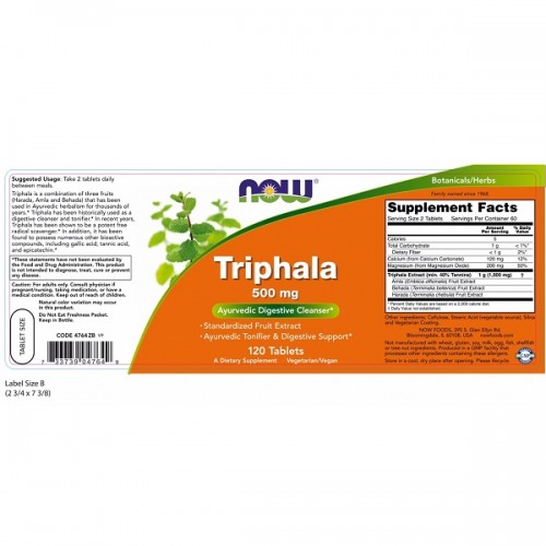 NOW TRIPHALA 500mg 120tabs