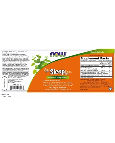 NOW SLEEP WITH VALERIAN ROOT EXTRACT 90Veg caps